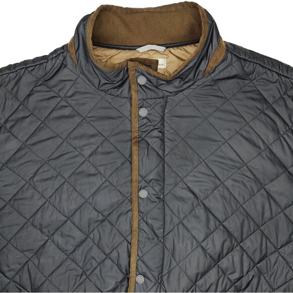 Peter Millar Crown Essex Full Zip Quilted Puffer Vest Navy Blue Chestnut 4X